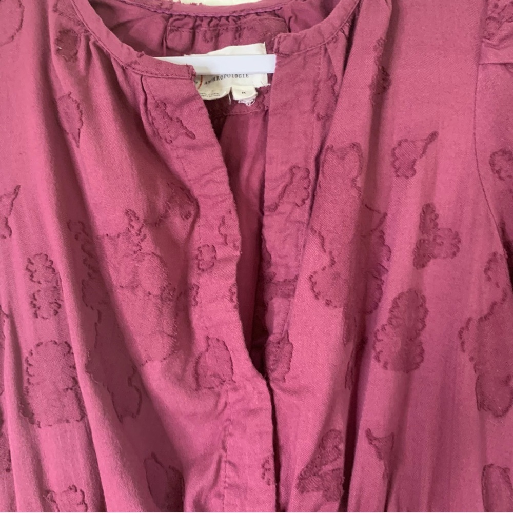 By Anthropologie The Somerset Textured Mini Dress plum M - Picture 6 of 11